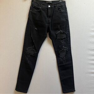 AMIRI Black Distressed Biker Skinny Jeans Size 32